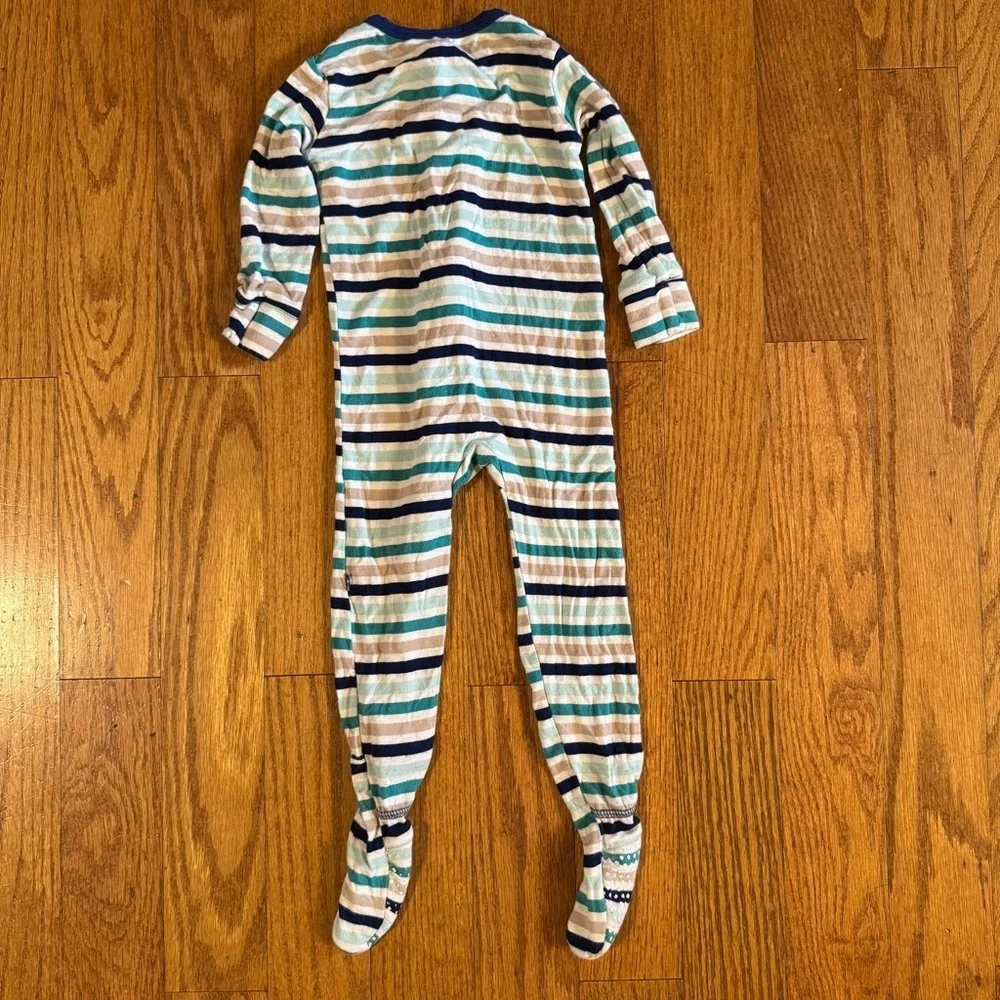 KicKee Blue Striped Kids Footie Size 6-9M